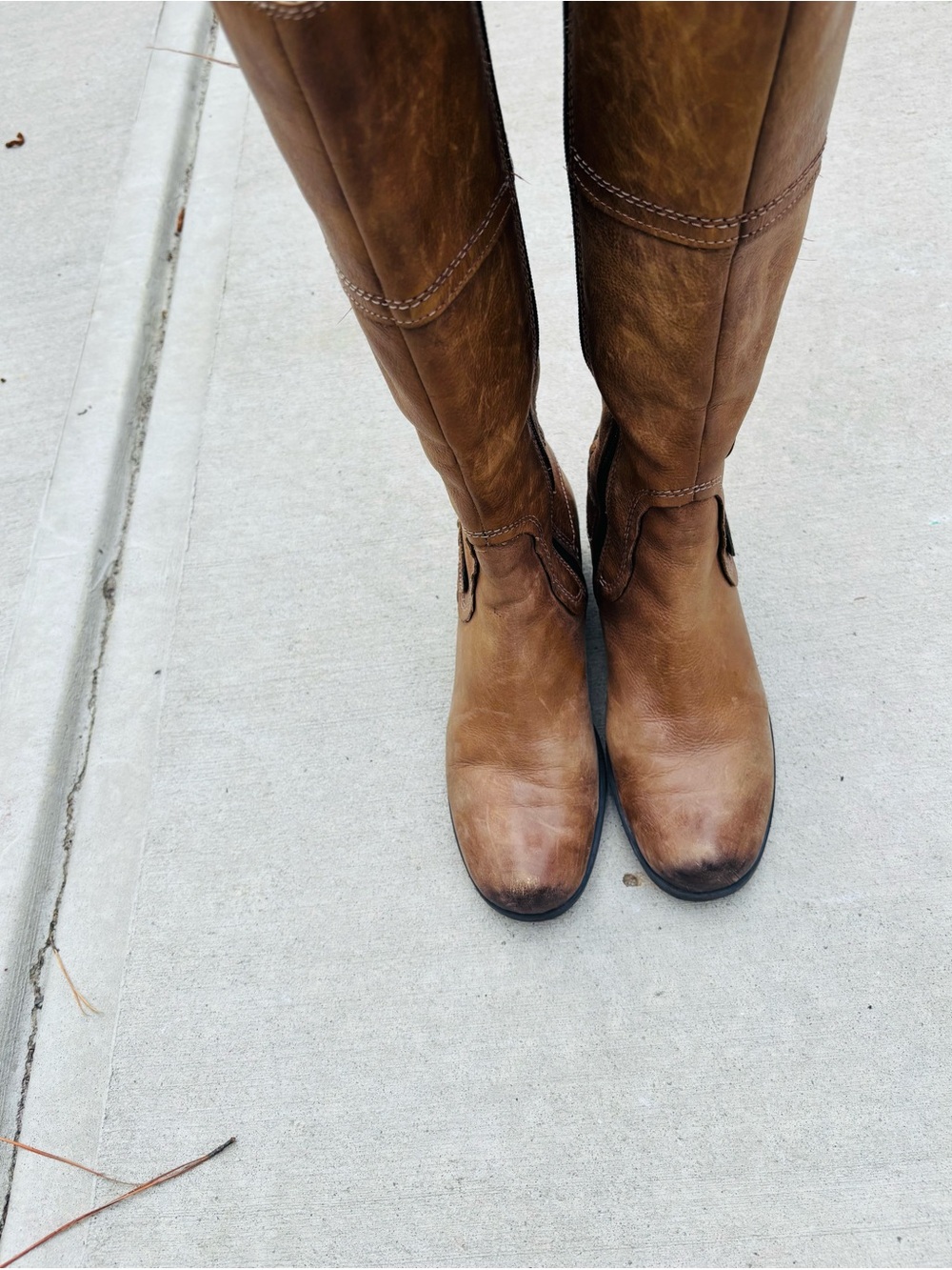 Women’s Leather Brown Side Zipper Mid-Calf Riding Boots size 8 - Picture 9 of 13